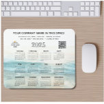 2025 Calendar Business Name Logo QR Code Mouse Pad<br><div class="desc">This 2025 Mouse Pad - Serene Ocean Calendar Business Name Logo QR Code packs quite a punch -- has a full year calendar as well as all your business information -- including logo and QR code. A handy marketing giveaway for your clients with your company logo and contact details which...</div>