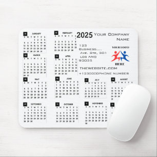 2025 Calendar Company Logo and Text Mouse Pad