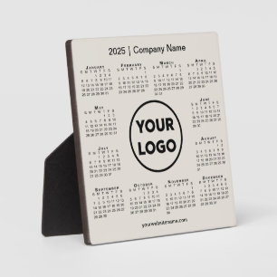 2025 Calendar Company Logo Beige Business Plaque