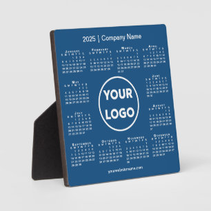 2025 Calendar Company Logo Blue Business Plaque