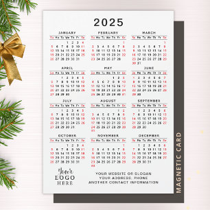 2025 Calendar Company Logo Simple Business Magnet