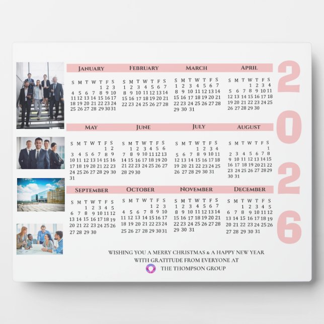2025 Calendar Corporate Photo Christmas New Year Plaque (Front)