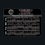 2025 Calendar Custom Business Logo Name Black Easy Magnet<br><div class="desc">These professional-looking 2025 calendar flexible magnets are perfect for your company office branding and marketing. They have bold numbers in white and light red on black. Above that, brand your business with your corporate logo, business name, website, phone, address, and a slogan. These simple, practical calendar magnets are perfect for...</div>
