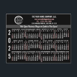 2025 Calendar Custom Business Logo Name Black Easy Postcard<br><div class="desc">These professional-looking 2025 calendar postcards are perfect for your company office branding and marketing. They have bold numbers in white and light red on black. Above that, brand your business with your corporate logo, business name, website, phone, address, and a slogan. These simple, practical calendar postcards are perfect for your...</div>