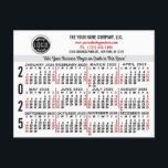 2025 Calendar Custom Business Logo Name White Easy Postcard<br><div class="desc">These professional-looking 2025 calendar postcards are perfect for your company office branding and marketing. They have bold numbers in black and red on white. Above that, brand your business with your corporate logo, business name, website, phone, address, and a slogan. These simple, practical calendar postcards are perfect for your office...</div>