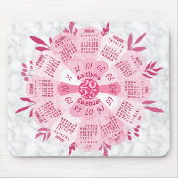 2025 Calendar Custom Name Boho Pretty Pink Flower