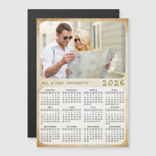 2025 Calendar Custom Photo Family Name Magnet Card