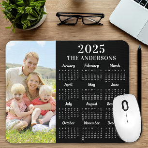 2025 Calendar Custom Photo Modern Family 12 Month Mouse Pad