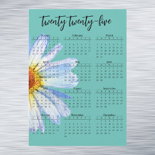 2025 Calendar Daisy Yearly  Script