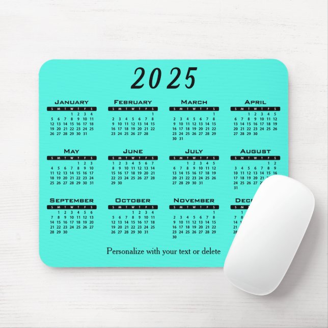 2025 Calendar DIY Background Colour - Year Mouse Pad (With Mouse)