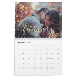 2025 Calendar Elegant Script Family Photos 