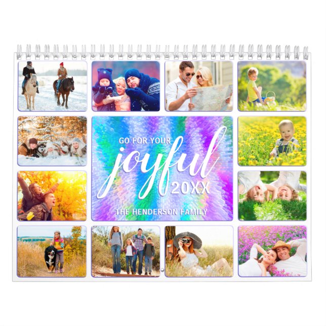 2025 Calendar Family Photo Joyful Iridescent (Cover)