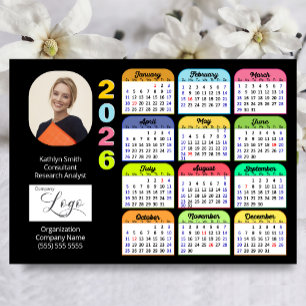 2025 Calendar Gold Black Business Photo Magnetic