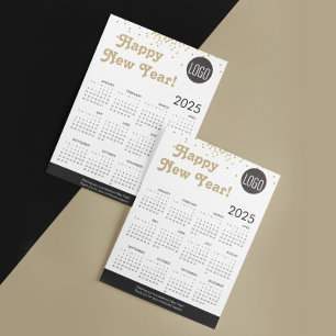 2025 Calendar Happy New Year Confetti Logo QR Code