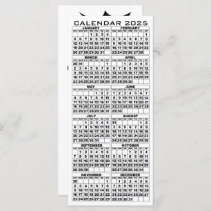 2025 Calendar Holidays Rack Card Leaf with envelop