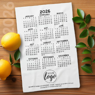 2025 Calendar - logo, business promo Tea Towel