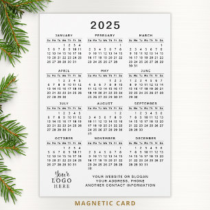 2025 Calendar Magnet Company Logo White Black