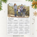 2025 Calendar Magnet Family Photo White Black<br><div class="desc">This 2025 calendar magnet in a simple minimalist style is easy to personalise with your family name and custom photo to create a unique present for your loved ones. The white and black design with a colourful picture looks beautiful and clear and is a practical gift idea for Christmas, New...</div>