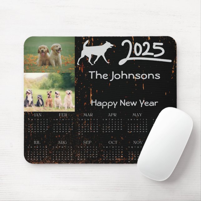 2025 Calendar Magnet Pet Dog Kid Custom Photo Mouse Pad (With Mouse)