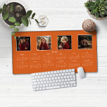 2025 Calendar Modern Burnt Orange Photo Collage Desk Mat<br><div class="desc">2025 Calendar Full Year Minimalist Classic Style Desk Mat Mouse Pad in Terracotta Burnt Orange featuring your name and 4 of your favourite photos! 🌟This is for 2025🌟 This version is in chic Burnt Orange, but the colours can easily be customised! Please contact us at cedarandstring@gmail.com if you need assistance...</div>