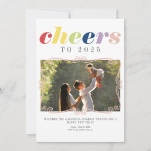 2025 Calendar Modern Holiday New Year 1 Photo Card