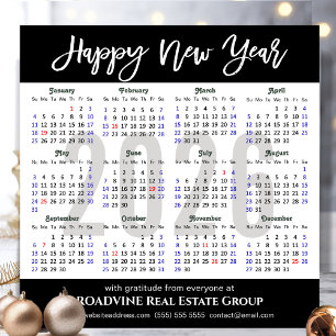 2025 Calendar Modern Script Business Magnetic Card