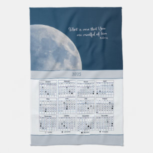 2025 calendar  Moon phases, what is man Scripture Tea Towel
