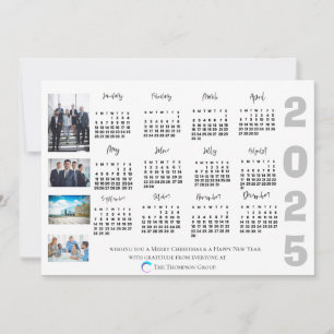 2025 Calendar Photo Christmas New Year Corporate Card