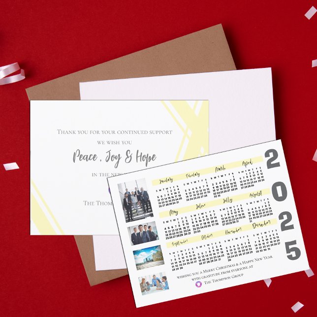 2025 Calendar Photo Corporate Christmas New Year Postcard (2025 Calendar Photo Corporate Christmas New Year Postcard)