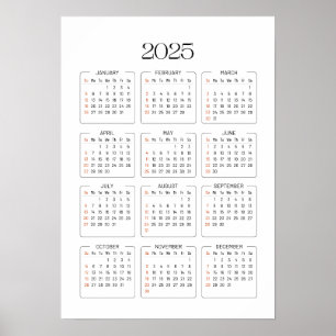 2025 Calendar Poster
