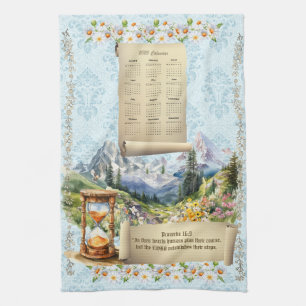 2025 Calendar Towel Alps Mountains Proverbs