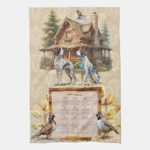 2025 Calendar Towel Pointer Dogs Hunting Lodge