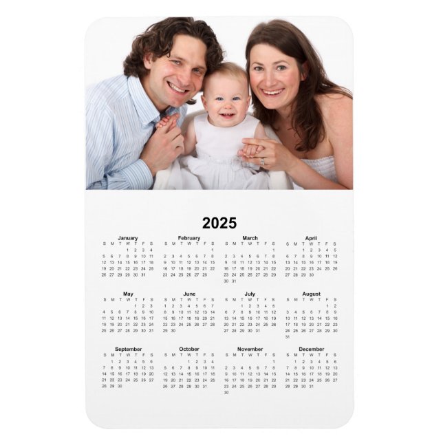 2025 Calendar with Custom Photo Magnet (Vertical)