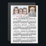 2025 Calendar Year White 2 Custom Photos Template Magnetic Invitation<br><div class="desc">This personalised 2025 year monthly magnetic calendar shows the days of the week for each month in bold easy-to-read black on a white background. Easily add your own horizontal and vertical photographs to the top. This is a simple, modern calendar magnet to help you conquer the new year. Always know...</div>