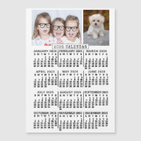 2025 Calendar Year White | Photo Template Magnet