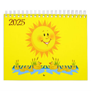 2025 Calendar Yellow Ducks & Sunshine