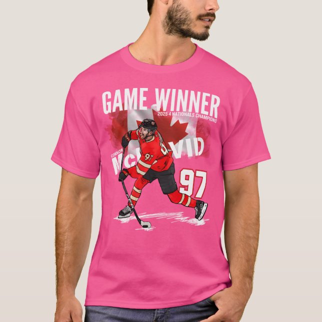 2025 Canada 4 Nations Champions Connor-Mcdavid 97  T-Shirt (Front)
