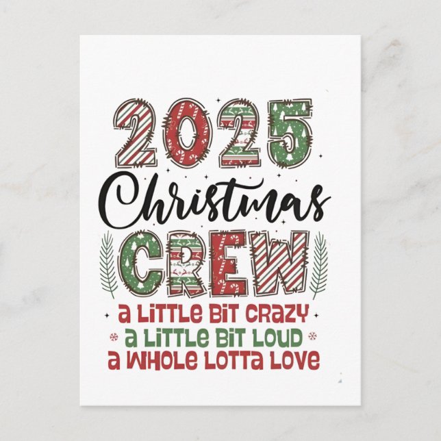 2025 Christmas Crew Family Matching Outfit Xmas  Invitation Postcard (Front)