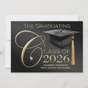 2025 Classic Black & Gold Graduation Announcement