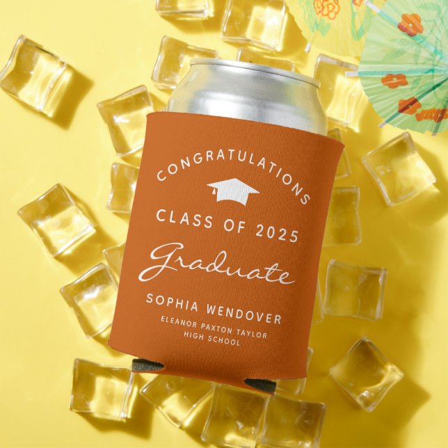2025 Classic Burnt Orange Graduation Can Cooler (In Situ Summer)