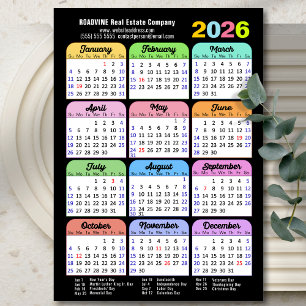 2025 Colour Calendar US Holidays Corporate Magneti