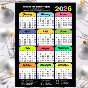 2025 Colour Calendar US Holidays Corporate Magneti