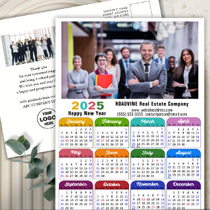 2025 Corporate Photo Colourful Calendar US Holiday Postcard