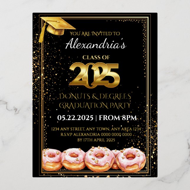 2025  Doughnuts and Degrees Graduation Invitation (Front)