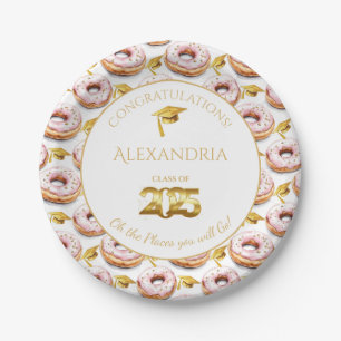 2025 Doughnuts and Degrees Graduation Paper Plate