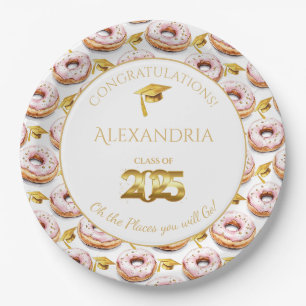 2025 Doughnuts and Degrees Graduation Paper Plate