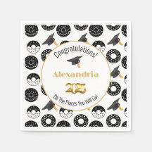 2025 Doughnuts and Degrees Modern Black and White