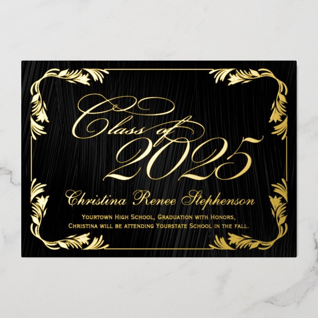 2025 Elegant Black/Gold Classy Formal Graduation (Front)