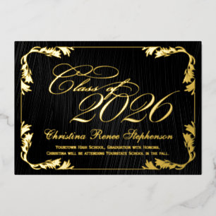 2025 Elegant Black/Gold Classy Formal Graduation