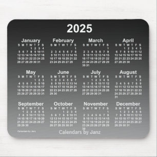 2025 Faded Black Calendar by Janz Mouse Pad